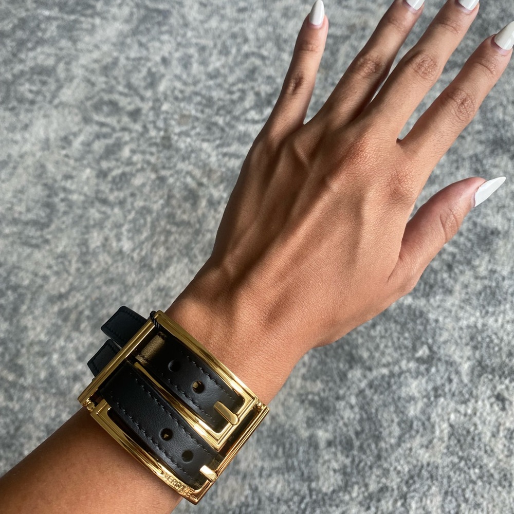 Versace Meander Leather Bracelet